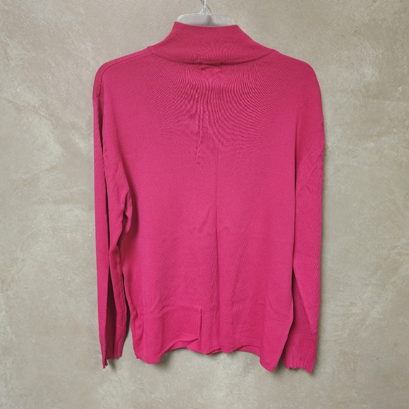 Chico's Long Sleeves Full Front Zip Deep Pint Sweater Size 2 (12 Medium) - Picture 4 of 7